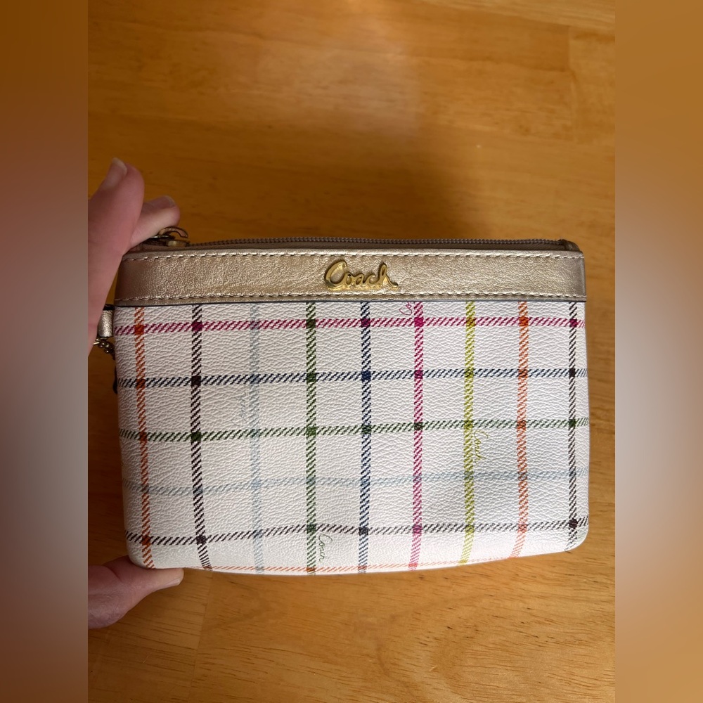 Coach Tattersall Plaid Wristlet - Picture 8 of 14